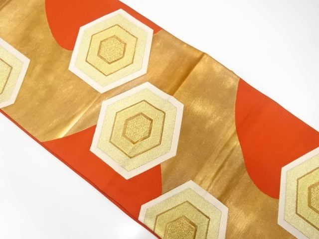 JAPANESE KIMONO / ANTIQUE FUKURO OBI / SILK / WOVEN STREAM & KIKKO